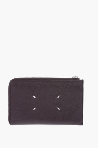 MM11 Textured Leather wallet with zip closure