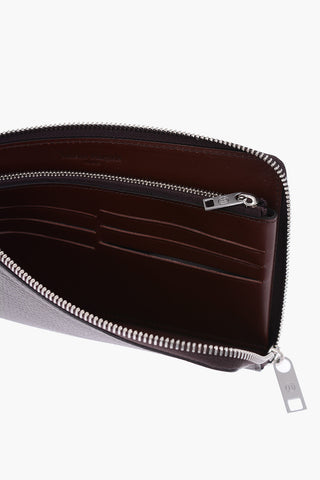 MM11 Textured Leather wallet with zip closure
