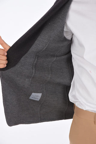 virgin wool center vent peak lapel 1-button blazer