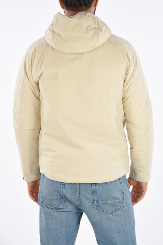 puffer con cappuccio e zip frontale