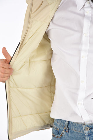 puffer con cappuccio e zip frontale