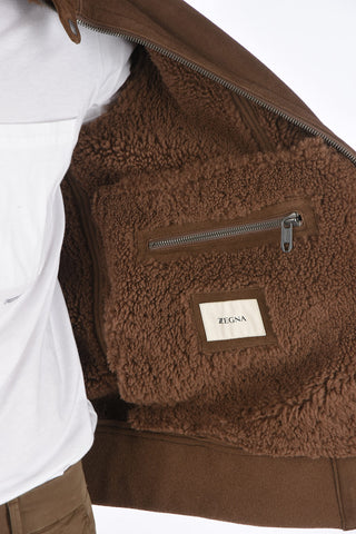 zip closure shearling