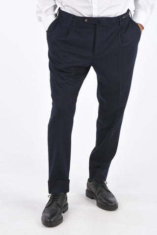virgin wool FLICKER single pleat trousers