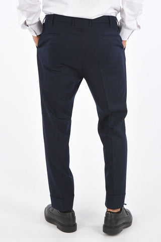 virgin wool FLICKER single pleat trousers