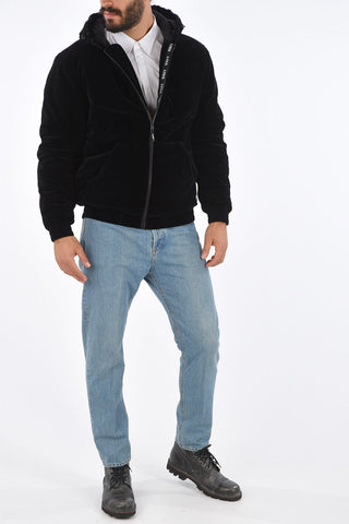 Velvet jacket with hood