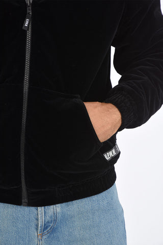 Velvet jacket with hood
