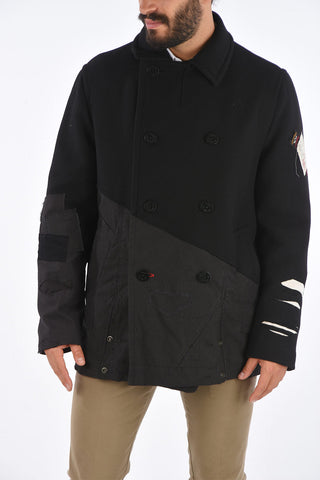 GREG LAUREN wool blend double breasted coat