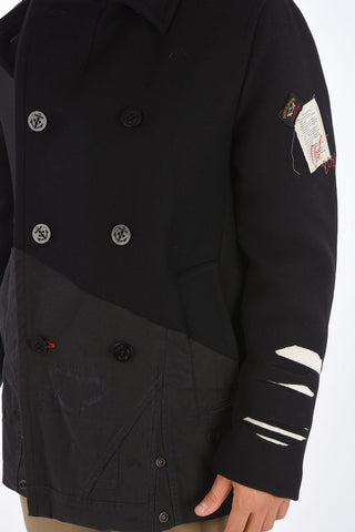GREG LAUREN wool blend double breasted coat