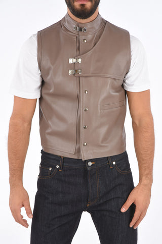 leather sleeveless jacket