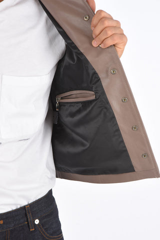 leather sleeveless jacket
