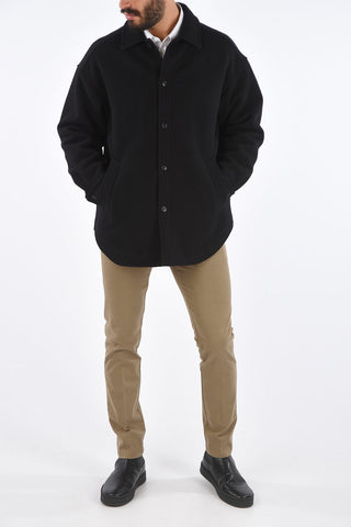 cashmere and virgin wool balmacaan coat