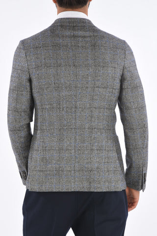ZZEGNA district check side vents notch lapel 2-button blazer