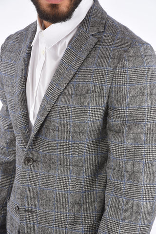 ZZEGNA district check side vents notch lapel 2-button blazer