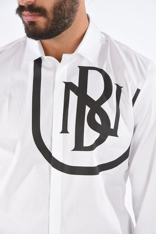 Hidden Closure SLIM FIT Monogram Shirt