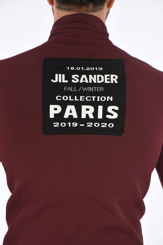 Turtleneck Elasticized Sweater with Back Application