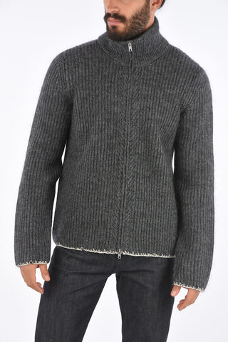 MM10 Maglia a Collo Alto con Zip e Cuciture a Vista sul Fondo