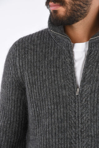 MM10 Maglia a Collo Alto con Zip e Cuciture a Vista sul Fondo