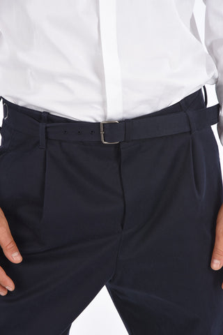 Single Pleat Low Rise Pants with Belt