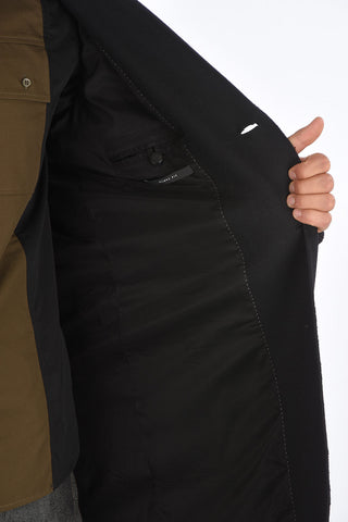 Skinny Fit Coat with Knitted Sleeves