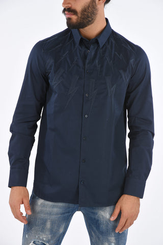 Embroidered FAIR ISLE THUNDERBOLT Slim Fit Shirt