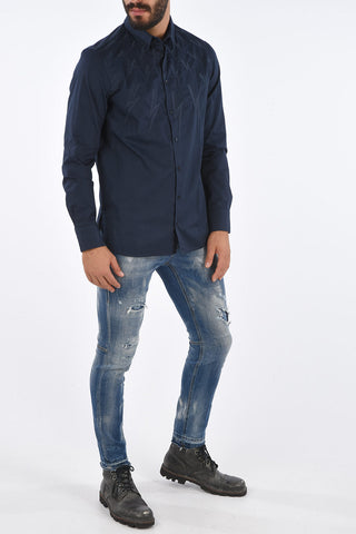 Embroidered FAIR ISLE THUNDERBOLT Slim Fit Shirt