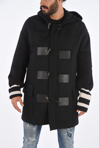 Oversize Fit Coat with Leather Inserts