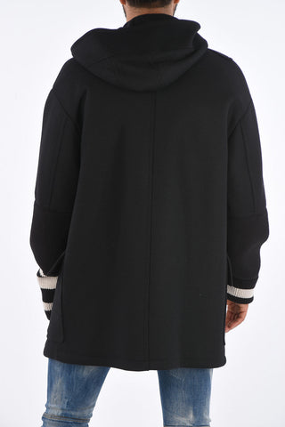 Oversize Fit Coat with Leather Inserts