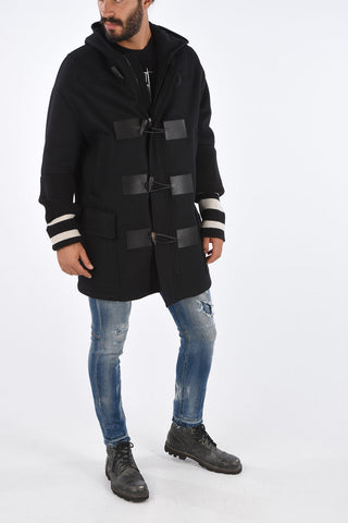 Oversize Fit Coat with Leather Inserts