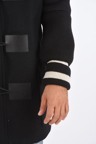 Oversize Fit Coat with Leather Inserts