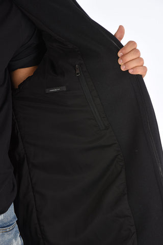 Oversize Fit Coat with Leather Inserts