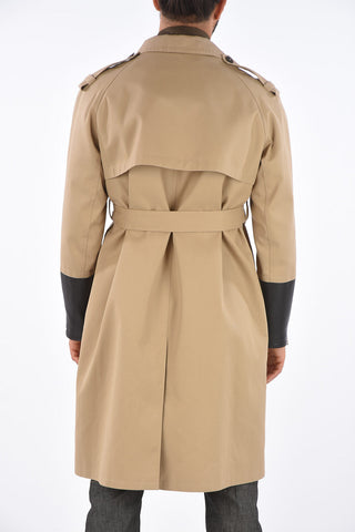 Slim Fit Trench with Leather Inserts