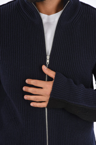 MM10 Two Tone Turtleneck Sweater with Central Opening