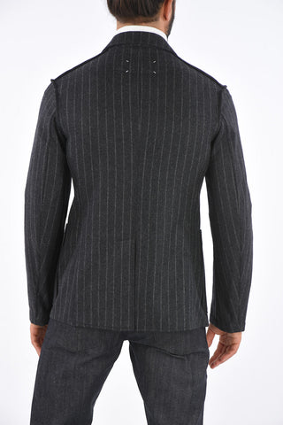 MM10 Double-breasted Pinstriped Blazer