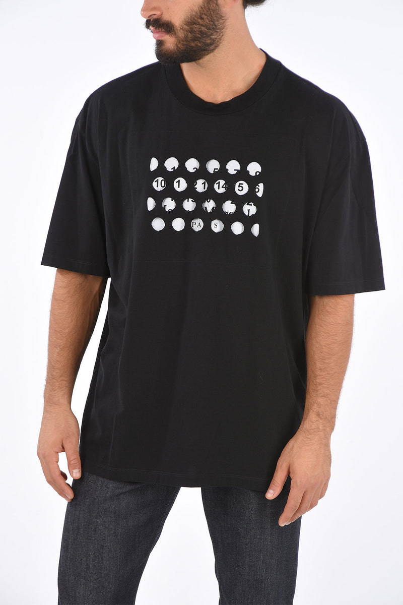 Maison Margiela – MM10 Crew Neck Logo T-Shirt with Perforated