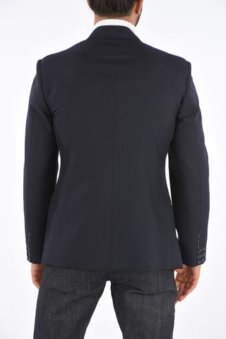 M14 Double-breasted Blazer with Visible Stitching