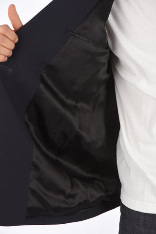 M14 Double-breasted Blazer with Visible Stitching