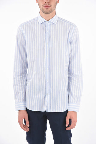 CC COLLECTION Cotton Embroidered Stripe Shirt