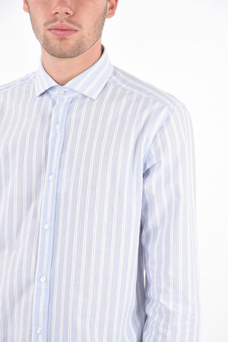 CC COLLECTION Cotton Embroidered Stripe Shirt