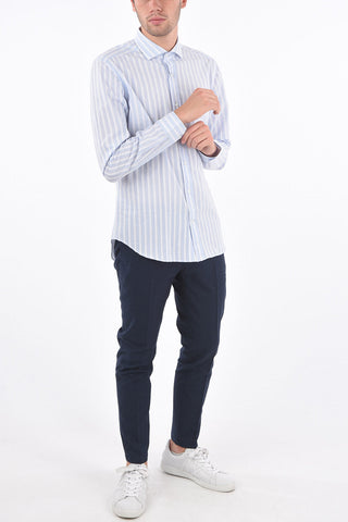 CC COLLECTION Cotton Embroidered Stripe Shirt