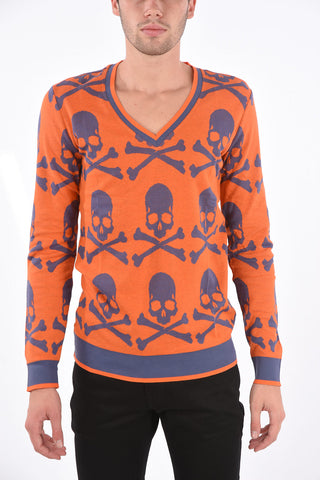 HOMME v-neck BONY sweater