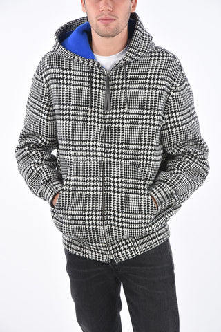 wool houndstooth Jacket with hood