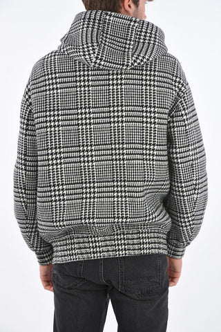 wool houndstooth Jacket with hood