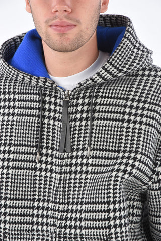 wool houndstooth Jacket with hood