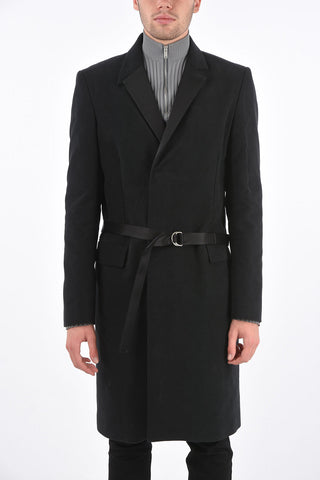 Velvet Double Breasted Coat with Belt