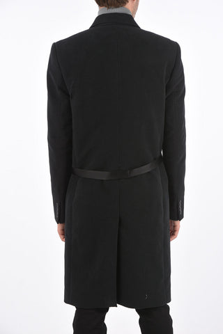 Velvet Double Breasted Coat with Belt
