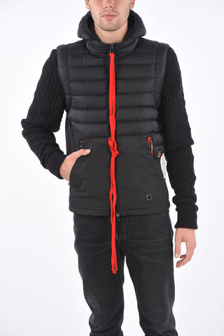 GREG LAUREN hooded down jacket with removable sleeve