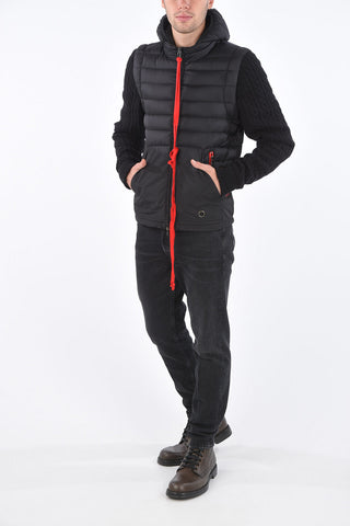 GREG LAUREN hooded down jacket with removable sleeve