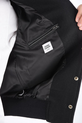 Bomber con Patch e Maniche in Pelle