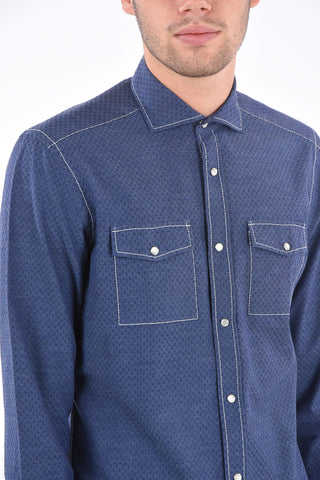 CC COLLECTION Embroidered SLIM Shirt with Snap Button
