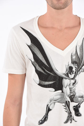 HOMME v-neck BAT-SIGNAL t-shirt